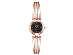 Relógio de Quartzo Feminino Casual Pulseira de Liga Dial Redondo 3 Cores Moda