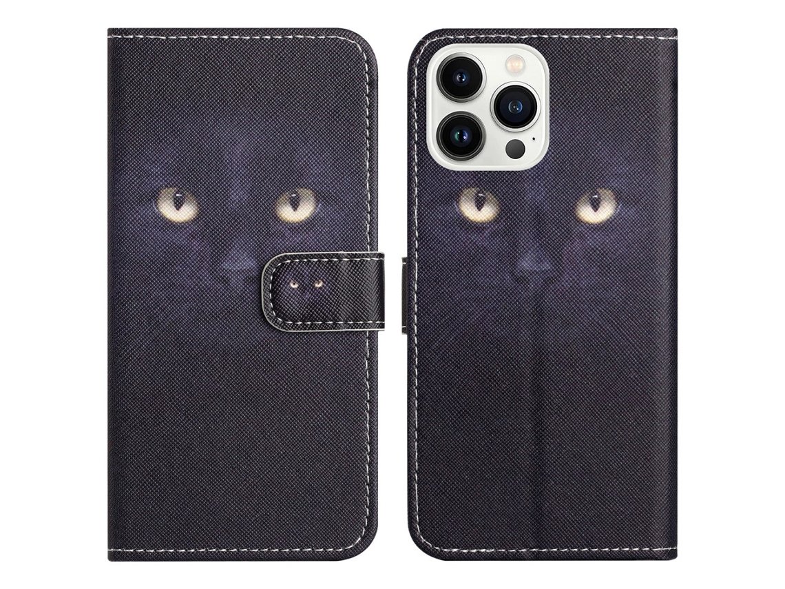Capa Em Couro Pu Para Apple Iphone 16 Pro Max - Olho De Gato