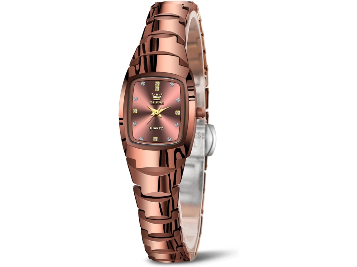 Lurelia Relógio Feminino, Movimento De Quartzo, Duplo Fuso/mostrador, Detalhes Com Strass, 0,31 Polegadas, 8 Mm, 0,86 Polegadas, 19 Mm, 22 Mm, 185 Mm