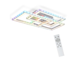 Nettlife Led Luz De Teto Rgb Regulável Moderna Lâmpada Do Quarto Com Controlo Remoto 45 W Geométrica Para Sala Estar Jantar