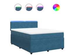 Box Spring Bed, Box Spring Beds Vidaxl Azul Veludo (160 X 200 Cm)
