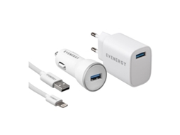 Kit Carregador Auto SBS Evernegy com Cabo Lightning (Branco)