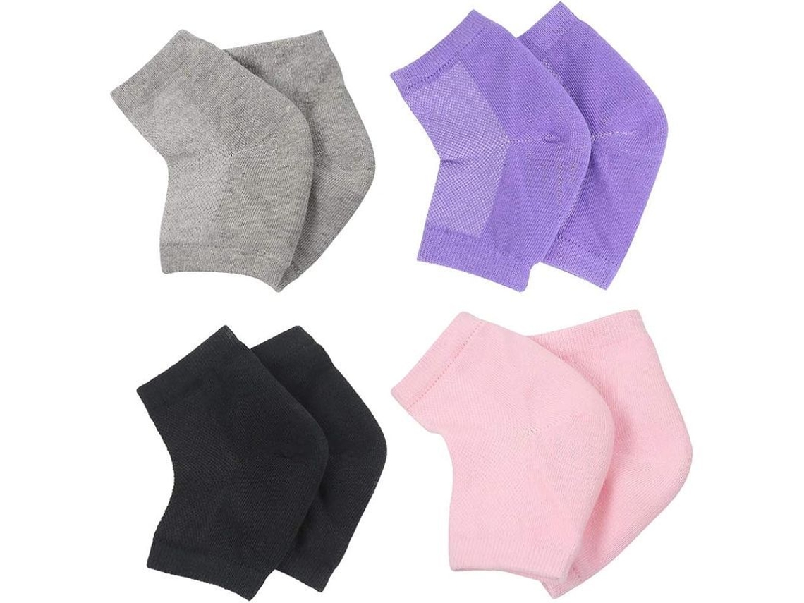 2026-calcetines Hidratantes De Gel De Silicona, Reduce Presión En Talón, 4 Pares, Morado+gris+negro+rosa