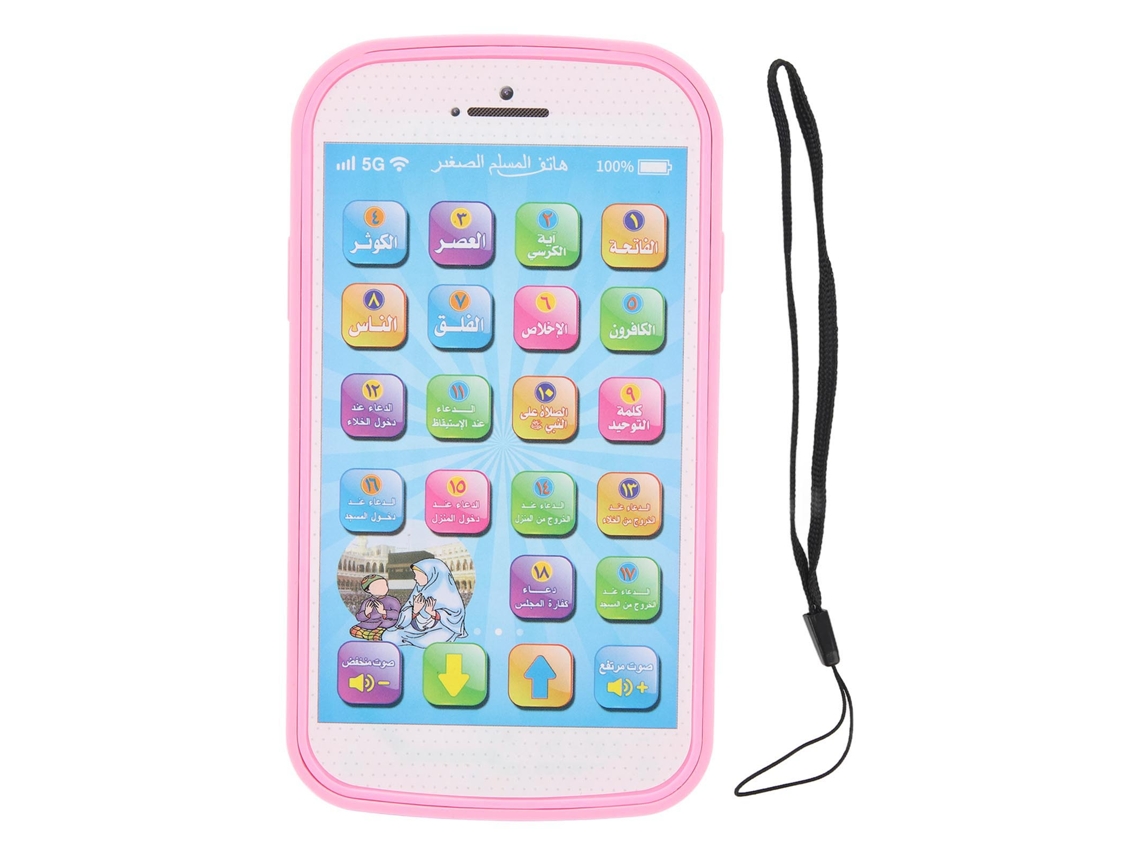 Máquina de Aprendizagem de Árabe com Som, Dispositivo de Leitura Multifuncional em Árabe para Crianças, Rosa