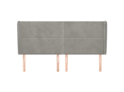 Cabecero con Alas de Terciopelo 203x23x118/128 cm Gris Claro