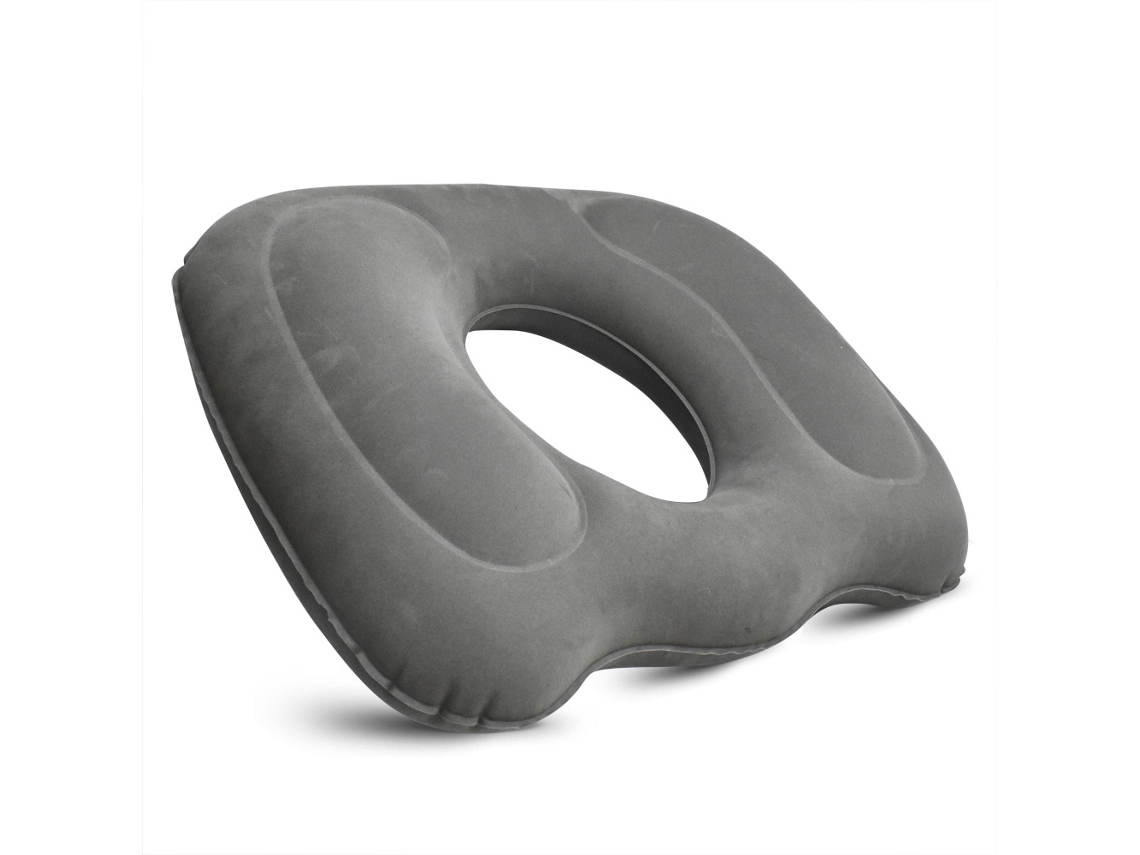 Almofada Insuflável Para Hemorroidas 45*39cm Para Dores No Cóccix, Assento Para Escaras, Carro, Avião, Viagens Cinza Hexinyigjly