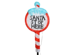 Lumineo Figura Santa Stop Here 93 Cm