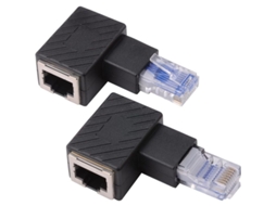 2026 2 Adaptadores Ethernet de 90 Graus, Ângulo Direito + Esquerdo, Plugue para Soquete Rj45, Compatível com Cat5 Cat6