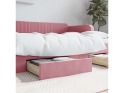 Vidaxl Gavetas De Cama 2 Pcs Derivados De Madeira E Veludo Rosa