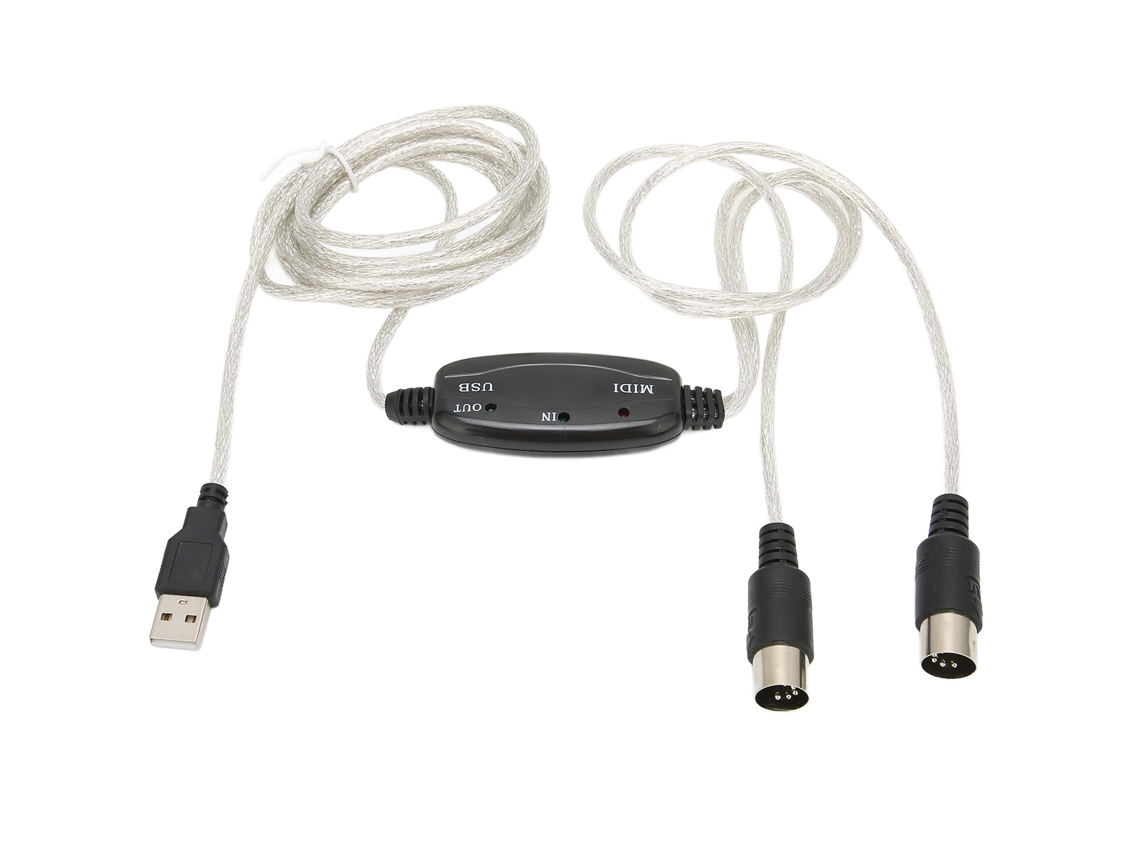 Cabo USB MIDI Lurelia, interface para teclados, pianos e sintetizadores, PC e computador.
