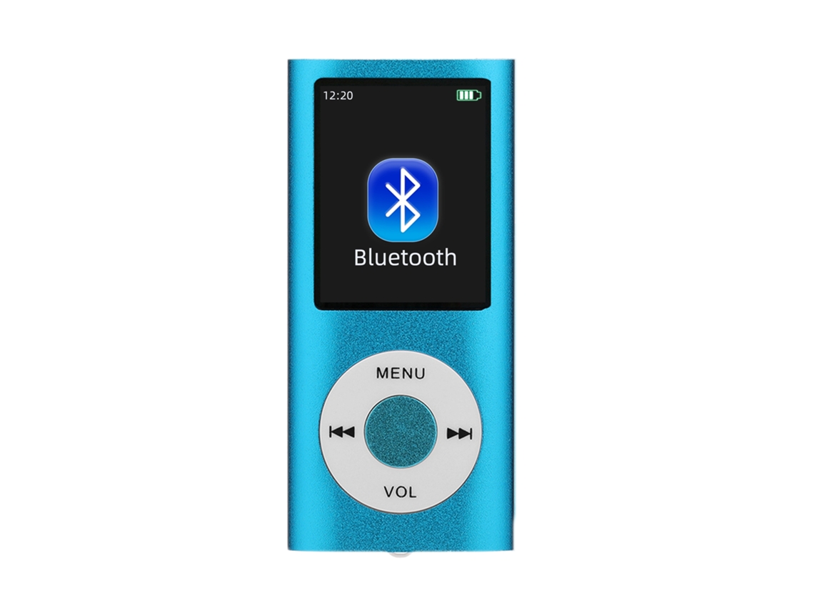 Reprodutor Mp3 Azul Com Slot Para Cartão Tf, Função De Reprodução De Áudio E Tela Lcd.