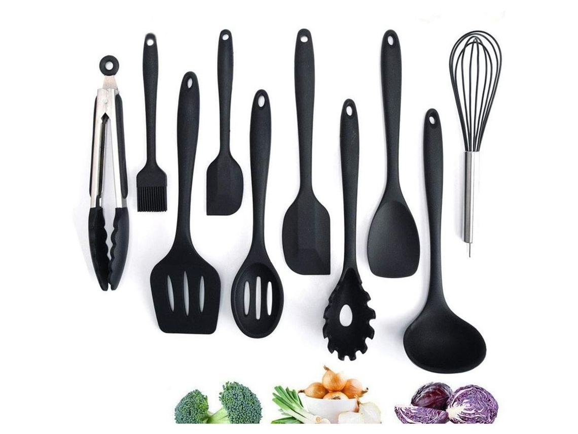 2026 conjunto Utensílios Cozinha Silicone Resistente Calor 445°f Antiaderente 10 Peças