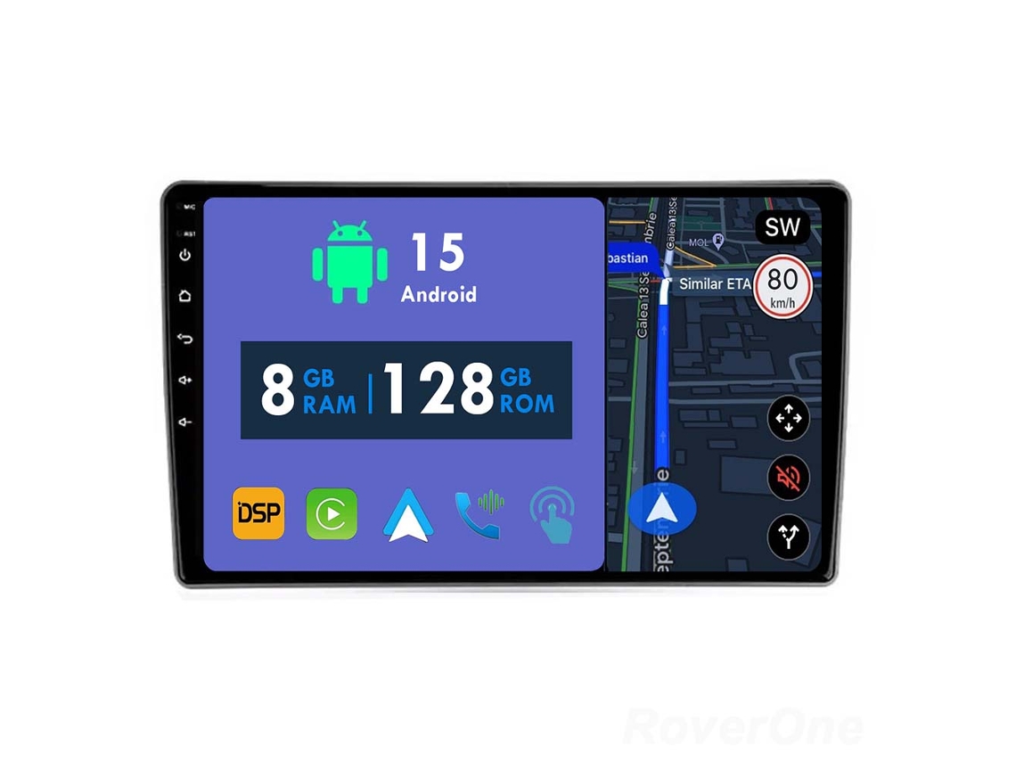 Auto Rádio Carro Bluetooth Autoradio 8GB RAM 128G ROM CarPlay Navegação GPS Ecrã Táctil RoverOne para Nissan X-Trail X Trail XTrail 1 T30 2000-2007 