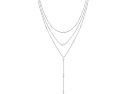 2026-collares De Prata Esterlina S925 De 3 Camadas Com Pingente Geométrico Para Mulher Ajustável Com Caixa De Presente Perla Multicapa