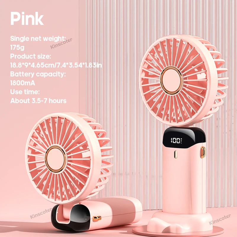 Mini Ventilador Usb, Dobrável, 5 Velocidades, Suporte MDUG