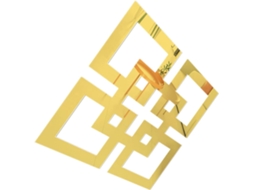 Adesivo De Parede Moderno, Decorativo E Versátil Em Acrílico Dourado Com Efeito Madeira.