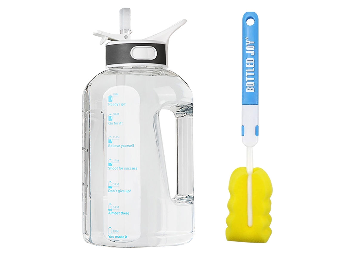 Garrafa De Água Esportiva 1.5l Com Marcação De Tempo E Canudo Bpa Free Para Camping Treinos Corrida Ciclismo