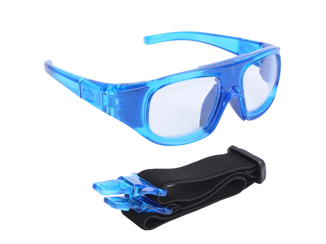 Óculos de Proteção Esportivos em Pc À Prova de Impactos para Basquetebol, com Visor Removível e Cabeça Ajustável (azul)