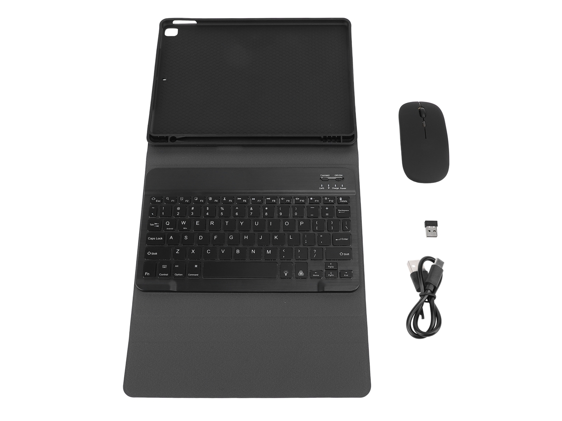 Raum-capa Protetora Com Teclado Sem Fio E Mouse Para Tablet Air3 Pro 10.5 Polegadas, Iluminação Rgb, Couro Pu, Preto
