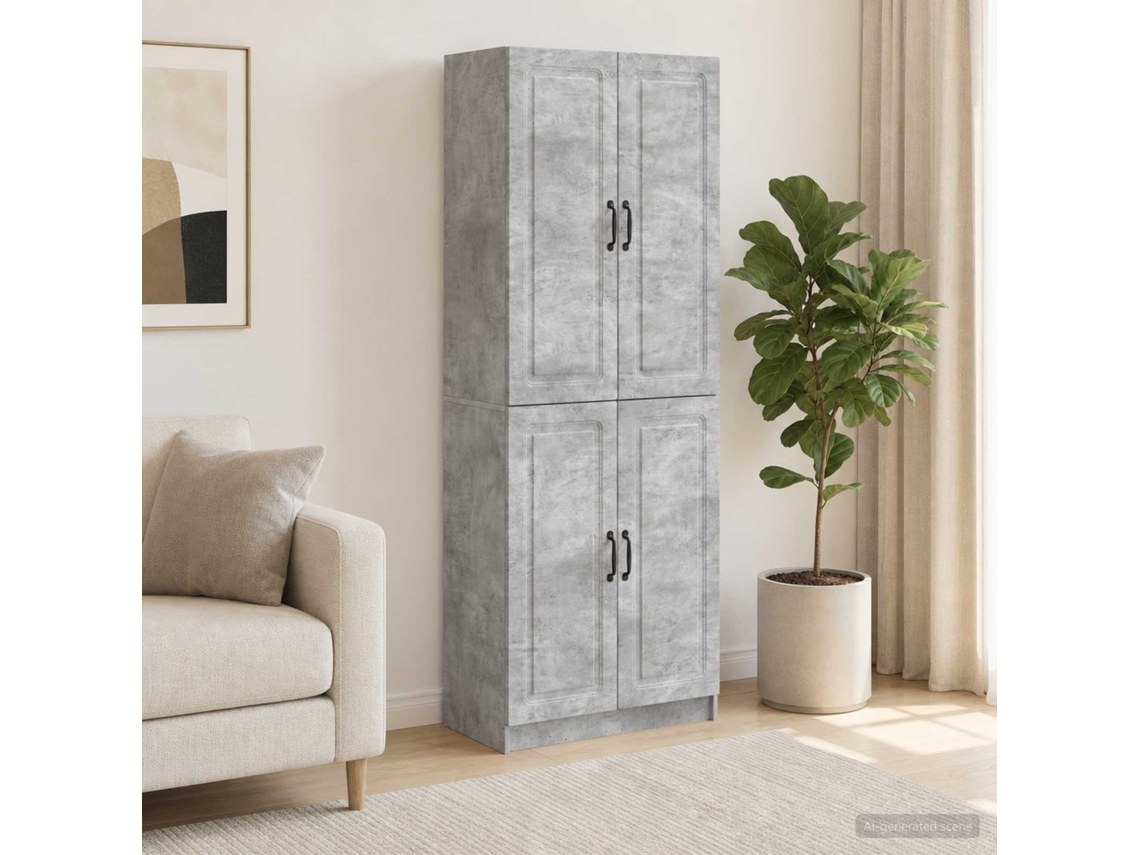 Vidaxl Conjunto De Gabinete 2 Pcs Cinzento Cimento