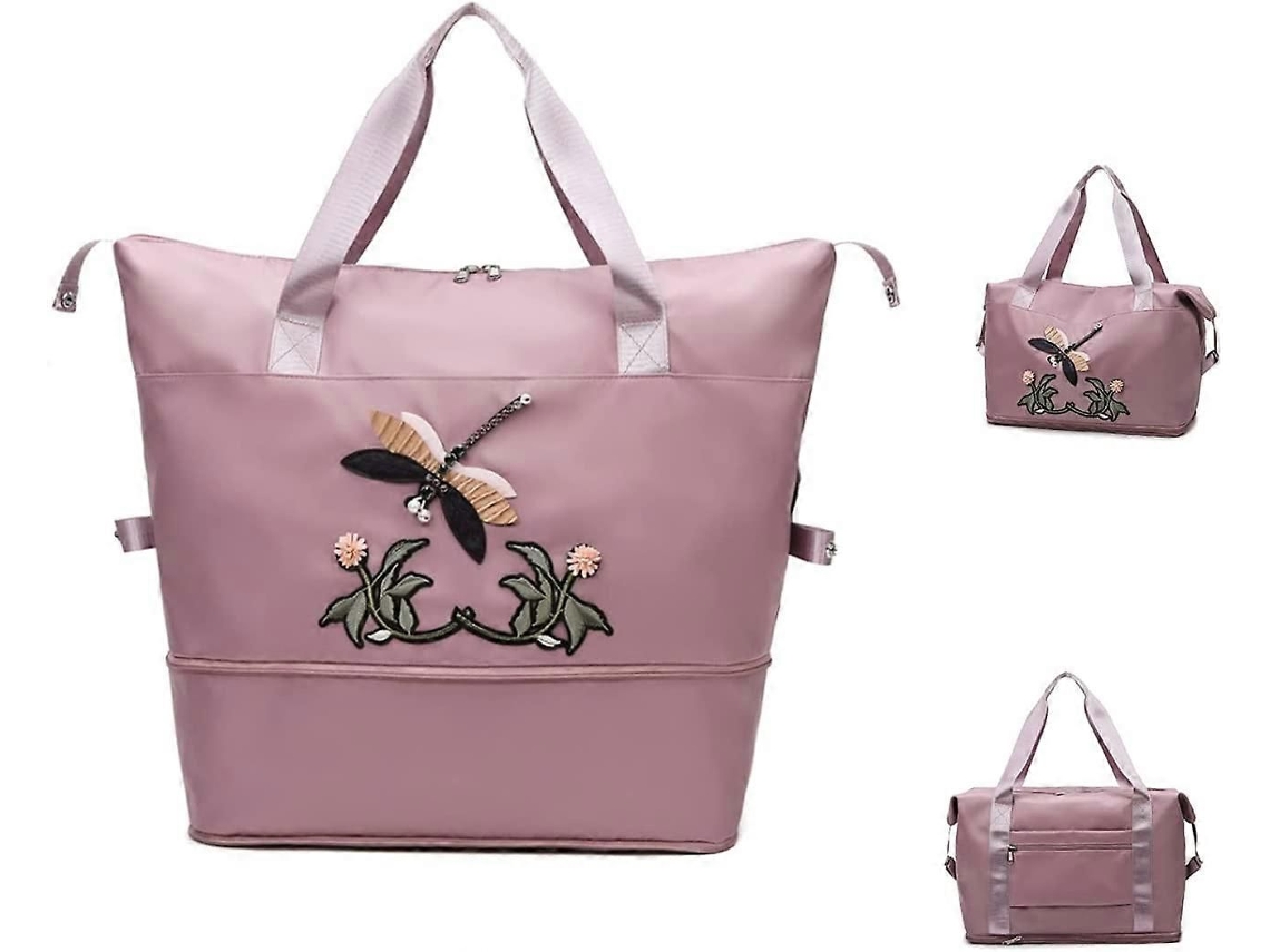 Mala De Viagem Dobrável, Portátil, De Grande Capacidade, Em Tecido Oxford Impermeável, Leve, Ideal Para Compras, Academia E Esportes (roxo Escuro).