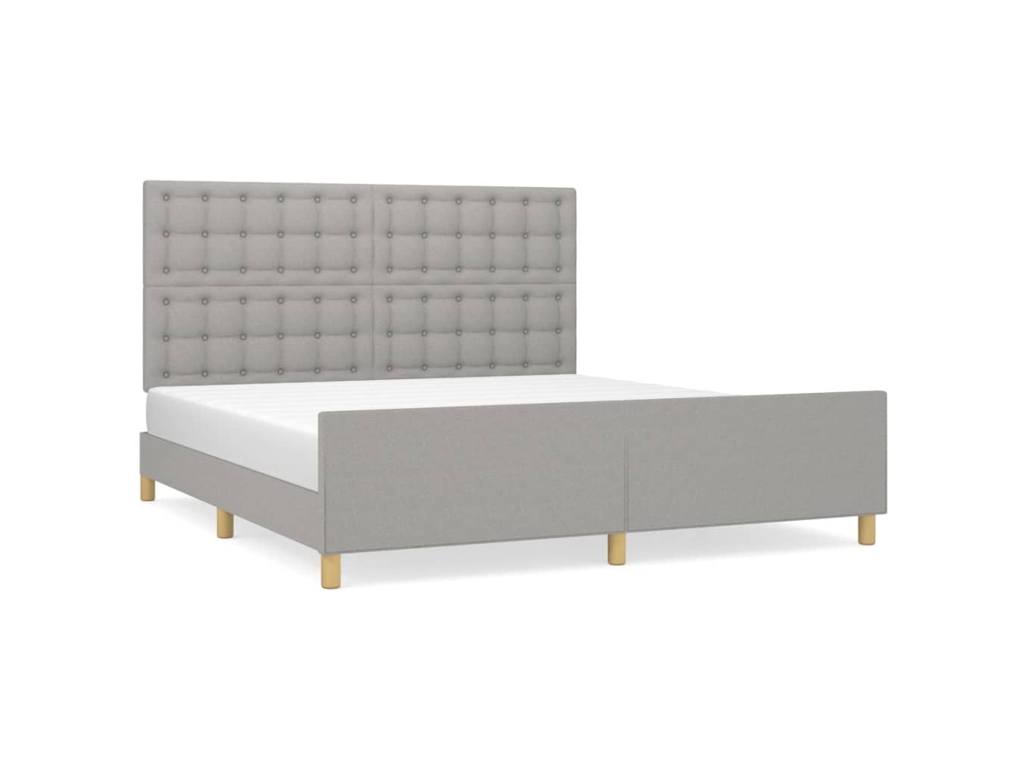Bed Frame With Headboard, Bed Frames With Headboards Vidaxl Cinzeto Tecido (180 X 200 Cm)