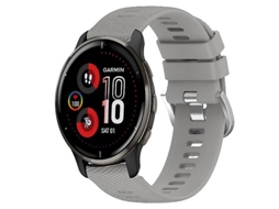 Bracelete para Garmin Venu 2 Plus 20Mm Faixa de Relógio de Silicone Macio de Cor Sólida Cinza VENISYMLIS