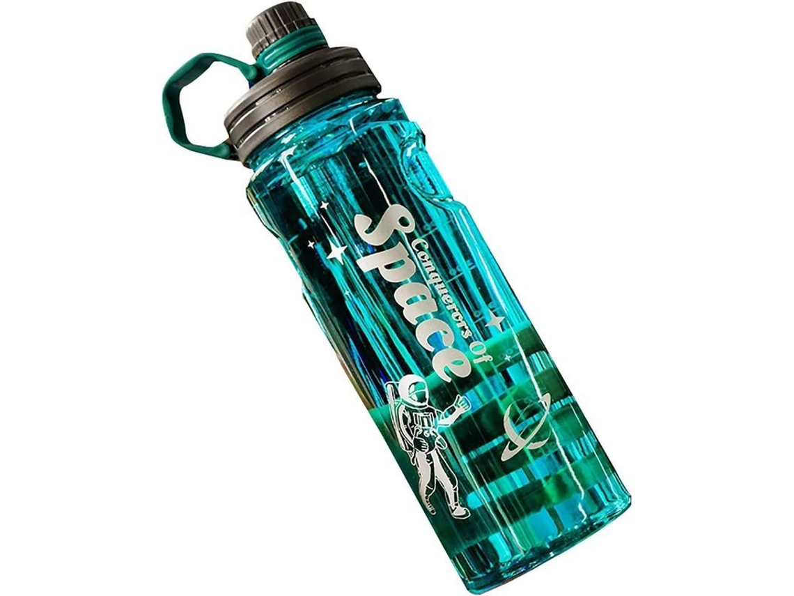 Garrafa de água de 2L, sem vazamentos, plástico BPA free, com escala e filtro, S/MARCA