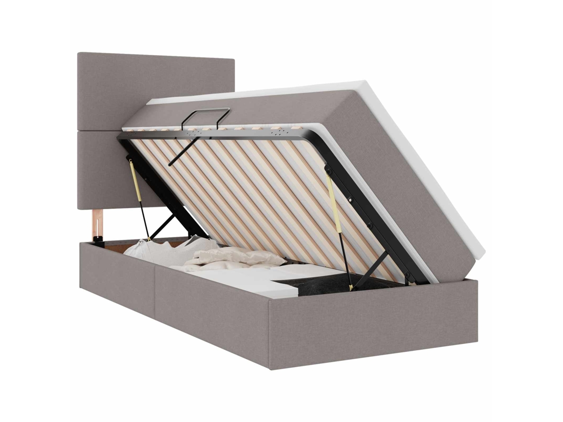 SYFAX™ Cama de Armazenamento Led com Colchão Cinzento acastanhado
