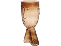 Vaso de Vidro Criativo com Rosto Humano, Marrom. Design Artístico Sem Rebarbas, Ideal para Arranjos CHABERLU