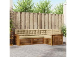 Vidaxl Conjunto De Sofás Para Exterior 4 Pcs Natural E Bege