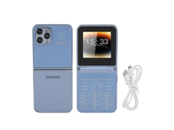 Telefone Celular Flip Com Botões Grandes Para Idosos 2g 2.6 Polegadas 4 Cartões 4 Standby Lanterna Led Azul