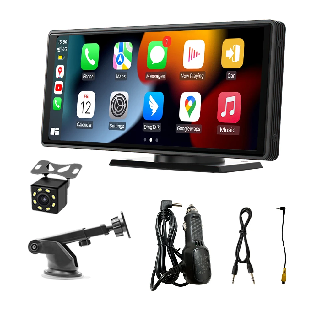 (pad-cam) Sistema Multimídia Integrado Ao Carro, Câmera De Ré Sem Fio De 10,26 Polegadas Com Carplay E Bluetooth.
