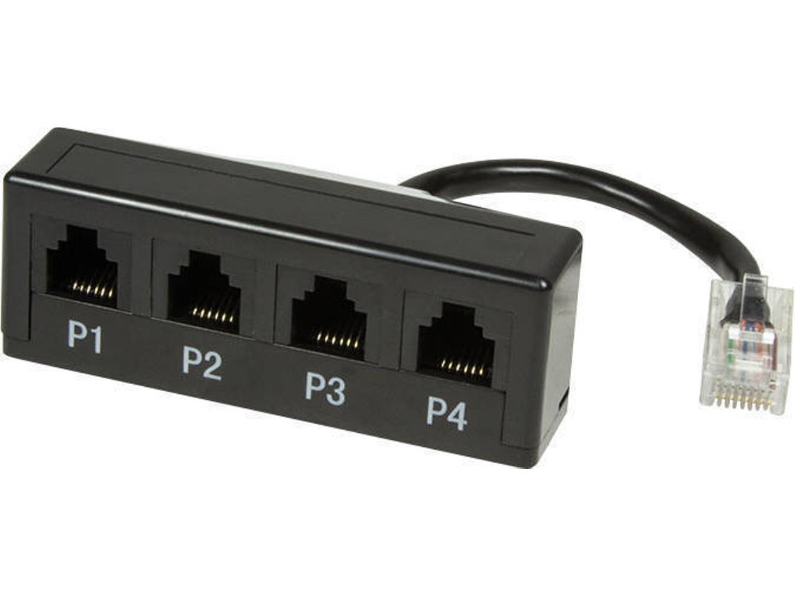 Cabo de Rede LOGILINK (RJ45 - RJ11 - 10 cm - Preto)