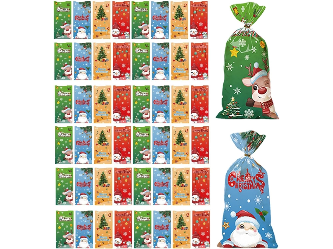 Conjunto Com 50 De Presente De Natal Tecido, Para Doces, Reut Elegante