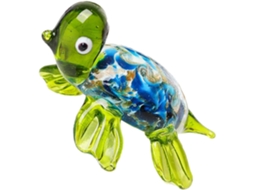 Estatueta Decorativa Tartaruga Vidro Verde Armário Miniatura Resistente Prática Design Único Elegante Ideal GOKOCO