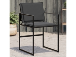Cadeiras De Jardim C/ Almofadões 4 Pcs Aço E Textilene Preto Dkd Home Decor