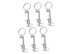 Conjunto De 6 Chaveiros Em Liga Zinco Com Paquímetro, Ferramenta