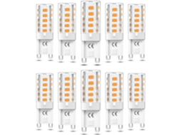 Lâmpada Led, 10 Unidades, Base G9, 3w, 50w, Ac110/220v, 3000k, Para Uso Residencial, Comercial Ou Substituição De Fontes Convencionais