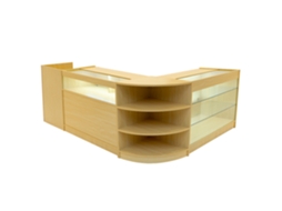 Conjunto De Balces Comerciais Hyperion | Maple | Lm60 B1200 K1200 Tb60 | Mdf E Vidro Temperado | Prateleiras E Monstershop
