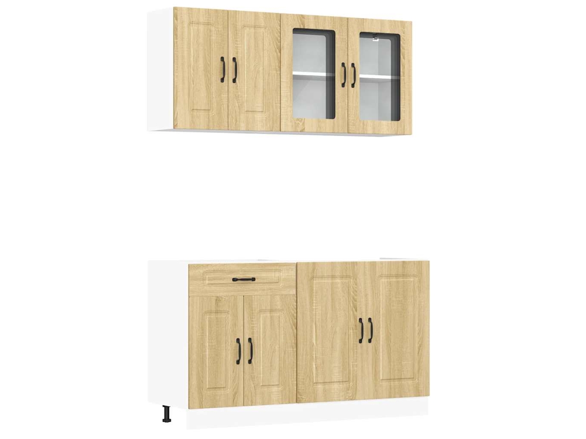 Conjunto 4 Armário de Cozinha Conjunto Kalmar VIDAXL Sonoma Carvalho