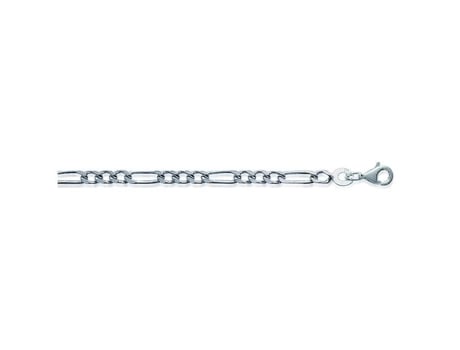 Masculino Atual Brillaxis Prata Banhado a Ródio Trama Alternada 1/3 55 cm 2,5 mm Espessura