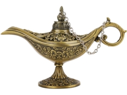 Hilitand Metall Geschnitzte Aladdin Lampe Magie Vintage Home Tee Öl Topf Arabische Kunst Handwerk Geschenk Seltene Retro Legende Farbe Aladdin Genie
