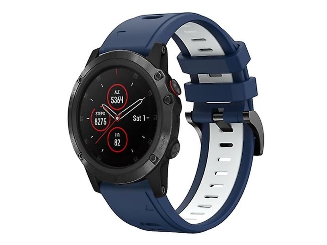 Lurelia Pulseira, Compatível Com Garmin Fenix 5x Plus 26mm Azul Meia - Noite Branco