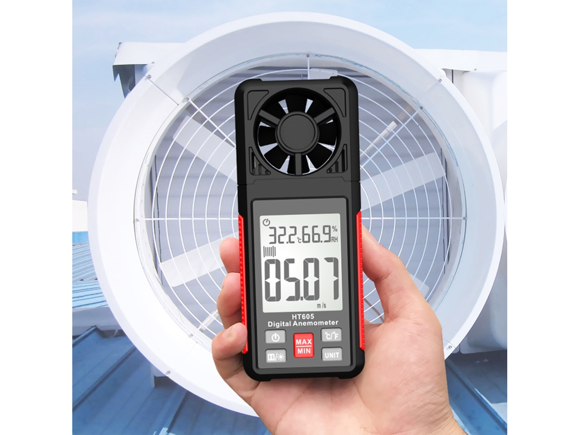 Habotest HT605 Anemômetro Digital com LCD, Termômetro e Umidímetro | S/MARCA