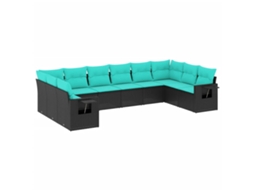 Conjunto de Sofá Jardim 3 Peças Almofadas Rattan Sintético MAISON EXCLUSIVE