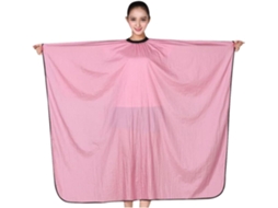 Capa de nylon rosa impermeável para corte e cuidados com os cabelos.