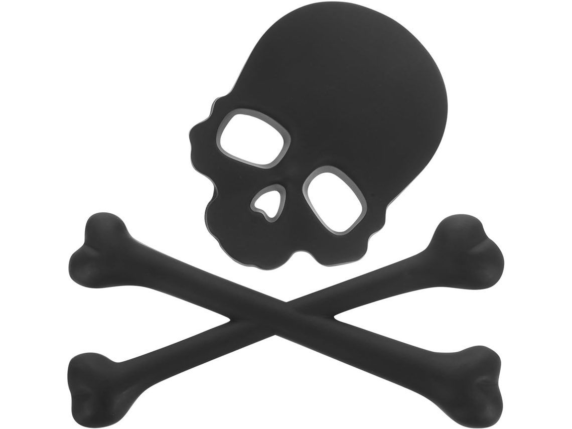 Adesivo Decorativo De Caveira Em Metal Preto 3d Para Carro, Fácil De Instalar.