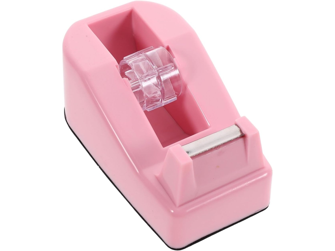 Pequeno Cortador De Fita Adesiva Rosa, Dispensador De Fita Para Escritório E Casa Com Suporte Plástico Funcional