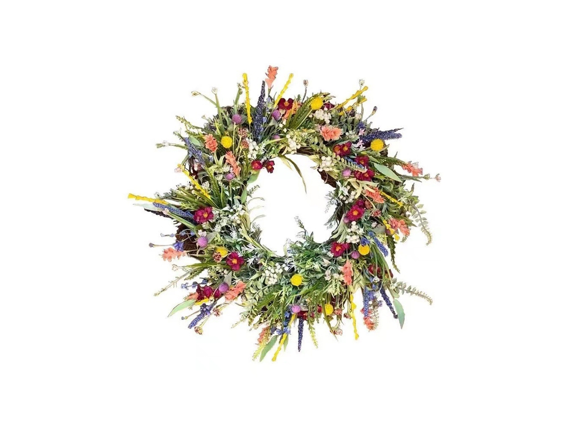Guirlanda de Primavera, Guirlanda Artificial de Flores Silvestres, Decorativa, 40 Cm AQUAFORGE